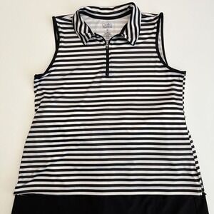 Croft &‎ Barrow 2 Piece Black & White Collared Tank Top & Skort Set, Croft 2